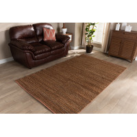 Baxton Studio Zaguri-NaturalTan-Rug Baxton Studio Zaguri Modern and Contemporary Natural Handwoven Leather Blend Area Rug